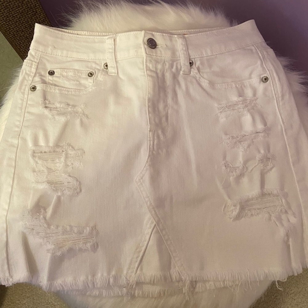 American Eagle Outfitters Stretch White Jean Skirt